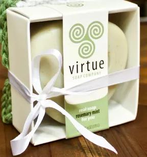 Beautifully aromatic notes of evergreen rosemary & mint are refreshing and stimulating. This soap is gently cleansing and richly emollient to effectively clean without drying your skin.<br>
We handcraft this all-natural, vegetable-based, cold-process, artisan soap with only the finest ingredients...and love.