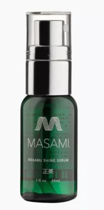 MASAMI Travel Size Shine Serum, enriched with the Japanese ocean botanical Mekabu, gives even unruly, dull, lifeless, over-processed hair a hydrated, smoothed and nourished look.<br>

Our Travel Size Shine Serum enhances shine while leaving hair soft and silky. This multi-tasking, lightweight, oil-free, water-free, and frizz-free serum protects your hair from heat styling. It adds vibrancy to hair color while providing the nutrients necessary for long term nourishment and care.<br>

Benefits:
<l