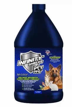Infinity Shields Pet Pro Pet Odor & Stain Remover, Prevents Re-soiling is an award-winning, innovative, water-based, patented formula that has proven itself in every situation for co-existence with our pets. Infinity Shields Pet Pro is the most efficient and economic product which provides long-lasting results. Domestic pet hygiene has advanced to an entirely higher level in the average household as well as occupationally. Infinity Shields Pet Pro has professional strength Hyper Green Technology