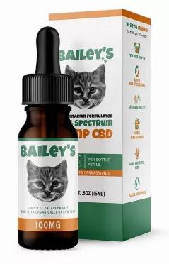Bailey's veterinarian formulated full spectrum hemp CBD oil for cats is the perfect MUST HAVE addition to your cat's daily routine. Our veterinarian formulated CBD oil cat tinctures are made from non-GMO, phytocannabinoid rich hemp that is small family farm sourced, grown with love and hand harvested in Boulder, Colorado. We use a subcritical C02 process to extract our CBD oil and 3rd party tested every batch to ensure quality & your pets safety. This bottle is specially formulated for felines (