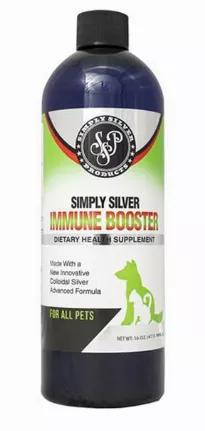 Simply Silver Immune Booster is a safe alternative for your pet's natural defense.  Simply Silver is virtually odorless, tasteless, and non-toxic.  Safe for all pets to treat the following:<br>

Skin and eye problems<br>

Ear infections<br>

Wounds and cuts<br>

Worms and parasites<br>

Reduces dental plaque<br>

Hotspots<br>

Viruses<br>

Bacterial infections and more.