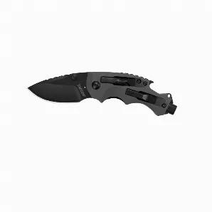 The Kershaw Shuffle has proven so popular that we're introducing a tricked-out Shuffle for 2017. The Shuffle DIY, in its garage-appropriate black coloring, features a bit driver and two screwdriver bits, plus a jump ring - along with the Shuffle's usual handy features. As always, the Shuffle is a compact knife and is equipped with a shorter, but wider blade. The blade is made of quality stainless steel known for its ability to hold an edge, strength, and hardness. Black-oxide blade coating helps