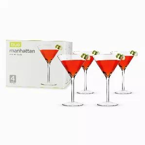 The Epitome Of Sophistication, Our 12 Oz. Clear Manhattan Martini Glass Is The Perfect Counterpart For Classy Cocktails And Sophisticated Sipping.</P> - Clear Glass <Br>- Set Of 4 <Br>- Holds 12 Oz <Br>- Dishwasher Safe</P> True Makes Entertaining Simple And Elegant With Stylish, Functional Serveware, Dishes, And Entertaining Accessories. Combining Streamlined Design With Functional Utility, True Elevates The Basics. Classic Martini Design - The Iconic Triangular Martini Glass Shape Is Unmistaka