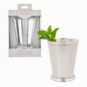 This Beautiful Mint Julep Cup Is Ideal For Serving The Signature Cocktail Of The Kentucky Derby Or Any Cocktail Traditionally Served In A Metal Cup Such As A Moscow Mule. It Also Makes A Delicate Centerpiece For Displaying Fresh Cut Flowers. Vintage Style. Brass With Sterling Silver Plating. Holds 12 Oz. Vintage Style Mint Julep Cup - Whether You're Into Horse Races Or Not, This Classic Kentucky Derby Cocktail Is A Crowd Pleaser. Drink Your Mint Juleps From A Cocktail Tumbler Traditionally Desig