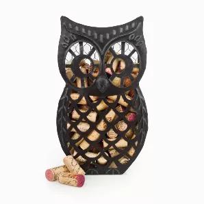 The Weathered Metal Of The Wide-Eyed Owl Cork Holder Will Encase Up To 80 Corks, Letting You Compile As Many Mementos From Happy Nights With Friends And Family. The Top Of The Holder Is Left Open For Easy Addition To Your Personalized Collection. Holds Roughly 80 Corks, Measures 7" W X 12" H, Distressed Metal, Open Top. Store Your Corks In Style - Measuring 7" W X 12" H, This Wine Cork Holder Cage Holds Roughly 80 Corks (Not Included), Which Allows You To Collect And Display Your Favorite Wine C