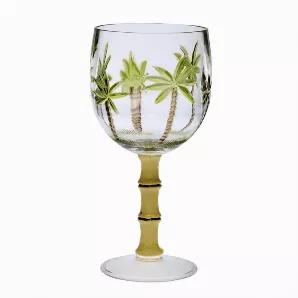 Acrylic Wine glass - U shape with Bamboo Stem 16 oz. Set of 4