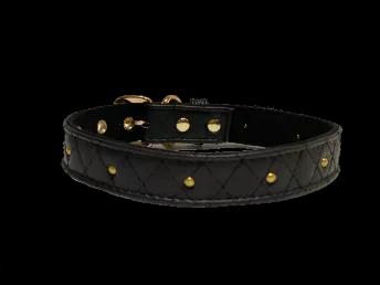Black Quilt Collar- Gorgeous Vegan leather quilted Fabric.<br><br>