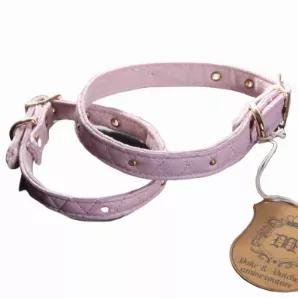 Pink Quilt Collar- Gorgeous Vegan leather quilted Fabric.<br><br>