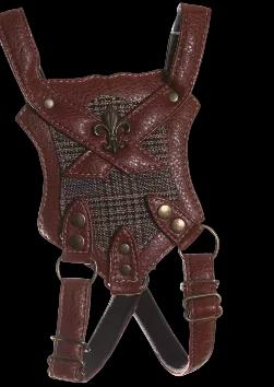 Inspired by the attire of hunting plaid of 18th century. For the love of the hunt this group is made out of Vegan leather with a Glenn Plaid Modena Fabric . Signature Duke and Dutchess hardware. Soft Padded straps, Padded Breastplate and back -plate for comfort.<br>