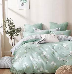 Bring some freshness to your bedroom! <br> This soft and fluffy comforter is well made with natural 100% Cotton printing fabric. <br> You will surely have peaceful nights sleep without missing its decor beauty! <br>
Pattern: Floral. <br> Color: A combination of white, green, gray. <br>
Material: Shell 100% Cotton. Filling 100% down alternative poly fill 270gsm. <br>
Dimensions: King comforter : 106"*90", Queen/Full comforter: 90"*90", Twin Xl comforter: 68"*90". <br> Pillow sham for King:36"*20"