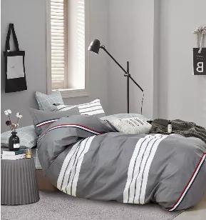 Modern and contemporary Series. <br>
Very sporty and casual looking which is good for both boys and girls. <br>
Pattern: Stripes. <br>
Material: Shell 100% Cotton. Filling 100% down alternative polyfill 270gsm. <br>  Dimensions: King comforter : 106"*90", Queen/Full comforter: 90"*90", Twin Xl comforter: 68"*90". Pillow sham for King:36"*20"+2"flange. Pillow Sham for Queen/Full, Twin XL: 26"*20"+2" flange. Set includes: 1 comforter and 2 Pillow shams, Twin/Twin XL 1 pillow sham. <br> 
Care instr