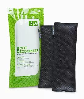 Give stink the BOOT! // ALL NATURAL bamboo charcoal moisture absorber // UNSCENTED - eliminates odours instead of masking them // LASTS UP TO 1 YEAR - reactivate under sunlight every 30-60 days // Bamboo charcoal is produced from the rapidly growing moso bamboo. Its porous structure gives the charcoal its revolutionary abilities as both a deodorizer and dehumidifier. #RethinkTheStink<br>
<br>
Usage: Keep your boots fresh and odour-free by placing one pouch in each boot when not being worn.<br>
<