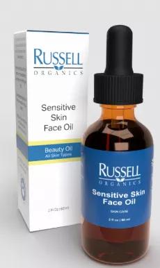 The Russell Organics Sensitive Skin Face Oil was created to address the growing issue of environmental toxins creating damage and inflammation to the complexion. This high quality face oil offers nourishing benefits from the rich therapeutic essential oils and natural botanical oils that we use in the formulation.<br> We use Organic Sunflower Oil and Organic Shea Butter as the base for this incredible skin care product. The consistency is silky and soft. The absence of waxes (found in lotions an