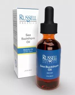 Russell Organics Sea Buckthorn Oil is a highly prized beauty oil that is rich in Vitamins A & E, rich in Essential Fatty Acids, and high levels of many nutrients.<br> The Russell Organics Sea Buckthorn Oil is a wildcrafted oil, free of pesticides and toxins. Unlike other competing products, The Russell Organics Sea Buckthorn Oil is 100% Pure Sea Buckthorn Oil. The oil is processed from the entire Sea Buckthorn Fruit. Nothing else is added, or needed.<br> Oil from the fruit has a tendency to have