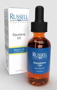 Squalane Oil is a beauty oil that you absolutely must try. It is colorless and odorless, and absorbs more quickly than you would think. It is known as a 'dry' oil, meaning that is does not leave behind any oily or greasy residue on the skin.<br> Squalane Oil is found throughout nature. Some brands actually harvest their Squalane from Shark Liver. We find this disturbing and reprehensible.<br> The Russell Organics Squalane Oil is derived from Olives.<br> There is some market confusion about the n