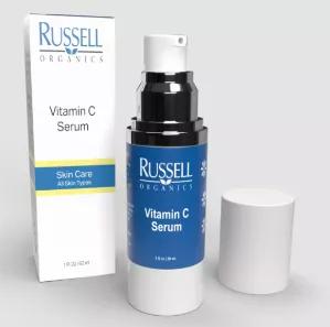 Vitamin C Serum from Russell Organics is a light, penetrating serum that has excellent absorbency into the skin. The Vitamin C Serum is a lightning, brightening serum and will become your new go-to favorite.<br> Vitamin C comes in many different forms both naturally sourced to synthetic varieties. Russell Organics uses Ascorbic Acid Peptide for its Vitamin C Serum, derived from citrus fruit. The reason this is important is that Ascorbic Acid Peptide has been proven to be a very stable source of 