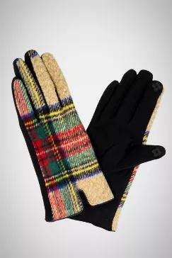 Tartan plaid with embroidered smart touchscreen capability. One size fits most. 9.5" long.100% acrylic.