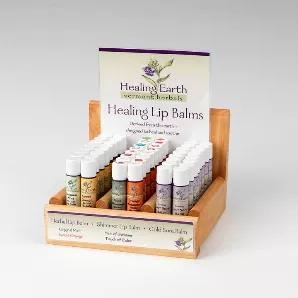 Our Vermont hand-crafted wooden display is the perfect way to show off our 5 amazing Lip Balms! <br>

Soothe, soften & heal those dry chapped lips. Always soft, never waxy.