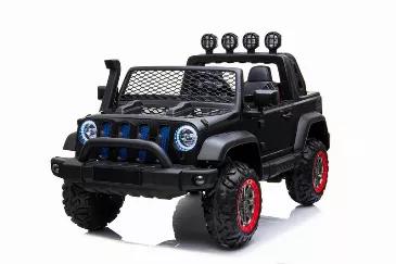 Length: 62
Width: 37
Height: 36
A new version of our iconic 12V Off Road has arrived on our website! This Jeep-style Ride on Car with top lights promises to give a lot to talk about for its impressive design but also for its unbeatable features: 2.4G long-distance remote control, 24V battery, multi-functional music board with bluetooth, music player, USB ... and above all many lights! It also has a rear trunk to store your belongings and those of your companion on your funniest excursions, as