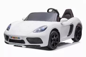 Length: 68.27
Width: 41.20
Height: 25.80
Not all electric Ride on Cars are for small children, there are also models like this Porsche Style for children from 6 years and older, supporting up to 220lbs. In this two-seater car both doors can be opened and children can play the music they like thanks to its USB and AUX connection. Rubber Air Tires, leather seats and LED lights, quality, style and power in one car. The two seats makes this big car the perfect vehicle for you and your best friend