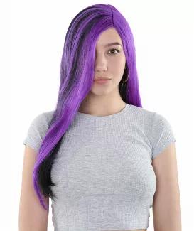 Premium Quality Women's Long Purple Haired Anime Vampire Wig.  Capless cap for comfort and breathability.  Adjustable sizing.  Hair made of flame retardant synthetic fibers.   Includes free hair net.  Easy to wash with mild shampoo and cold water. Do not use with Blow dryer, Flat iron or any other hair appliance. 