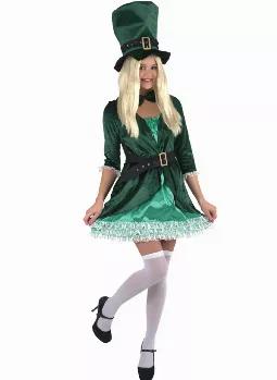 Leprechaun Costume in size small.  Made of 100% synthetic materials.  Hand wash with gentle soap and line dry. 