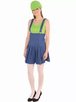 Ms. Green Plumber Costume in size small.  Made of 100% synthetic materials.  Hand wash with gentle soap and line dry. 