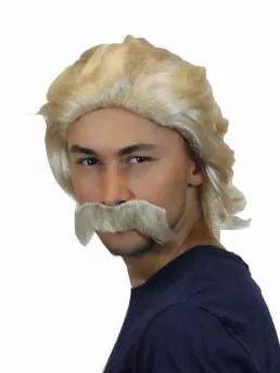 Premium Quality Men's 70's Wrestler Wig with Mustache.  Capless cap for comfort and breathability.   Adjustable sizing.  Hair made of flame retardant synthetic fibers.   Includes free hair net.  Easy to wash with mild shampoo and cold water.   Do not use with Blow dryer, Flat iron or any other hair appliance.  
