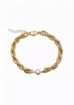Metal:   14K Gold-Filled <Br>
Material:   Cultured Freshwater Pearl <Br>
Size:   6.25" Inner Circumference + 1" Extender <Br>
Width:   6.6Mm
Closure   Lobster Clasp