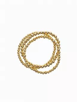 Metal:   14K Gold-Filled <Br>
Material:   4Mm Beads, 5Mm Beads <Br>   
Size:   6.25" Inner Circumference <Br>
Closure:   Stretch Bracelet <Br>
Quantity:   3 Stackable Bracelets 