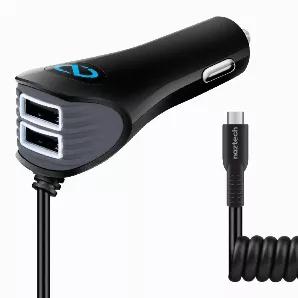 Naztech Corded TRiO USB-C Adaptive Fast Charger<br> Need fast charging power on the road? The USB-C TRiO converts your vehicle's single outlet into a powerhouse that will keep all your devices charged while traveling. Simultaneously fast charge 3 devices at once! The built-in USB-C Adaptive Fast Charge cable can provide an incredible 18W to compatible devices while 2 additional USB ports offer 2.4A of high-speed power to charge any additional mobile devices. It's a must-have charging solution fo