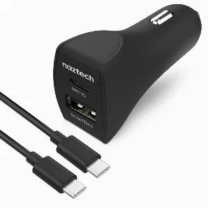 Naztech 20W USB-C PD + 12W USB Car Charger <br> No more waiting, experience the full speed of Power Delivery Technology. This complete power solution comes with a dual output car charger a 20W USB-C PD and a 12W USB port, plus a 4ft USB-C to USB-C cable the 2 things you need to experience the fastest possible charge for your phone. With over 3X the power of standard chargers, it is perfect for power-hungry devices and can fast charge the latest Samsung Galaxy from 0 to 50% in just 30 minutes! Wi
