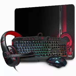 HyperGear 4-in-1 Gaming Kit 2021 <br> This 4-in-1 Gaming Kit has everything you need in one convenient package, without breaking the bank. It includes one full-sized RGB customizable backlit keyboard, an ergonomic 6-button RGB backlit scroll-wheel mouse, 40mm surround sound stereo headphones, and a large flexible gaming mousepad. Each component is durably built for daily use and extended gaming sessions. No need to install drivers either, everything is ready to plug and play right out of the box