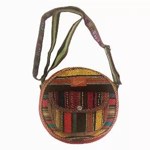 Type: Shoulder Bag <br>
- Designed in Canada <br>
- Handmade in Turkey <br>
- Water Resistant <br>
Materials: <br>
- Handwoven Wool Kilim <br>
- Suede Cloth <br>
- Wool Strap <br>
Cleaning & Care: <br>
Cleaning of kilim products is similar to cleaning a Turkish rug: Use either a clean piece of sponge or cloth along with carpet shampoo. <br> *Additional photos are for shape and size reference. The bag for sale is the first three photos listed.