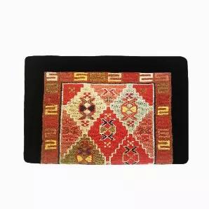 Type: Tablet & Laptop Sleeve <br>
- Designed in Canada <br>
- Handmade in Turkey <br>
- Water Resistant <br>
- Unisex <br>
Materials:
- Handwoven Wool Kilim <br>
- Suede Cloth <br>
Cleaning & Care: <br>
Cleaning of kilim products is similar to cleaning a Turkish rug: Use either a clean piece of sponge or cloth along with carpet shampoo. <br> *Additional photos are for shape and size reference. The bag for sale is the first two photos listed.