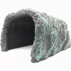 <p>The Tall Wide Mouth Cave is ideal for many different medium to large sized species of reptiles and invertebrates.</p>
<br><br>
It's naturalistic look will spruce up any terrarium, whether desert or tropical! This piece is equipped with a large front entrance, making it perfect for snakes, smaller tortoises, and medium sized lizards!
<br><br>
Jungle Bob Brand... Be sure to check out our other products!
<br><br>
Dimensions: 8.5 in. x 6 in. x 4 in.