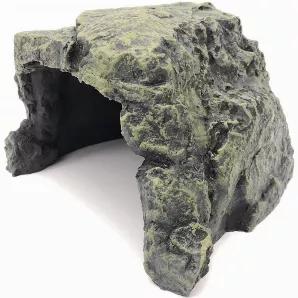 <p>This resin reptile hide is ideal for many different small to medium sized species of reptiles and invertebrates. It's naturalistic look will spruce up any terrarium, whether desert or tropical! Promotes a relaxed environment for your pet by providing them with a dark and quiet place for them to destress.</p> 
<br><br>
Dimensions: 7 in. x 7 in. x 4.75 in.