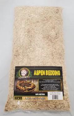 <p>Aspen Reptile Substrate is soil and dust free product that is absorbent which makes cleaning up like a mountain breeze. 
Used by reptile owners to keep their reptiles in a safe clean and dry habitat. Jungle Bob Aspen bedding is naturally dry, soil and dust free terrarium substrate and is 100% Natural. Perfect for many reptiles! </p> <br>
From the Redwood forests to the Gulf stream waters Aspen Bedding has been a favorite for you and me...For decades passionate reptile owners have relied on th