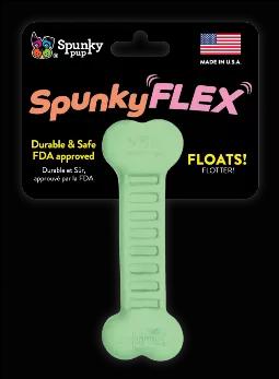 SpunkyFLEX toys by Spunky Pup are extremely durable yet flexible and gentle on your dog's mouth. <br> Made in the USA, SpunkyFLEX toys are safe, non-toxic, BPA and Phthalate-free. <br> Available in multiple shapes and sizes, SpunkyFLEX toys will be your dog's new favorites. <br> Available in bright, assorted colors.