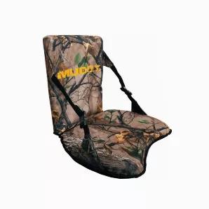 Use this dynamic Muddy Complete Seat with slanted cushion at ground level for turkey hunting, atop a 5 gallon-pail, or as a replacement seat for many Muddy Treestands. You can even take it to your favorite sporting event for viewing comfort. It has two one-inch web straps with buckles to support the backrest as a freestanding seat or to secure backrest to a tree. Features a cushion that has 3" thick foam in front and 2" thick in rear and measures in at 18" x 14".