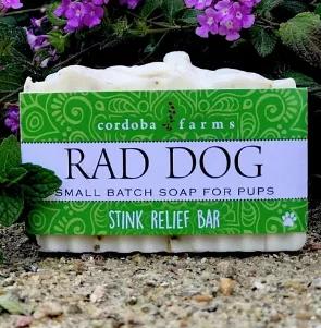 This moisturizing soap has refreshing peppermint that will leave a dog smelling good, while lavender helps soothe irritated skin. Leave the stink behind...this bar will make any pup naturally cool and totally rad!