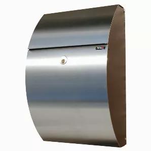 Allux 7000 is an elegant, well designed mailbox. Its beautiful elliptical shape gives it a modern appearance. The mailbox has separate compartments for letters or newspapers and comes with a heavy duty cam lock. Slot dimensions: 11.5" x 1-1/8"