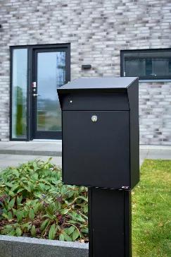 Do you need more room? The Allux Bjorn Top-loading wall mount locking Mail/Parcel Box is made of strong galvanized steel with a Black powder coat finish and features a bright LED motion activated light above the mail/parcel slot to lite up entire front of parcel box at night for easy mail/parcel retrieval. LED light is powered by four AA Batteries (Double A Batteries not included) and two buttons are located at top inside the mailbox behind mail retrieval door to adjust brightness and time light