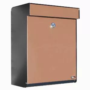 Allux Grandform is a stylish large capacity mailbox that comes with a heavy duty cam lock for extra security. The Grandform is made from black powder coated steel and features a matching or contrasting accent door. Mail slot dimensions: 13.5" x 2.5" x 8"