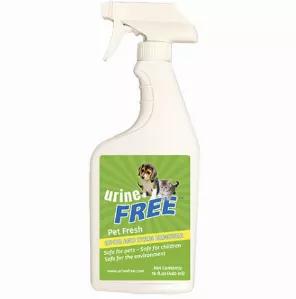 Safe for pets, children and the environment.<br>
Pet formula – Fast acting, revolutionary microbial cleaner permanently removes urine stains and odors regardless of their age. Its safe, fast acting formula eliminates the source of the odor or stain problem. UrineFree™ Petfresh also works on vomit, blood, feces, grass stains and other organic stains. Because of its naturally derived formula, it is safe to use and environmentally friendly.