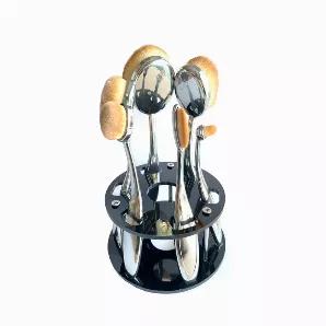 Vanity 6 Piece Oval Beauty Brushes With Caddy Organizer