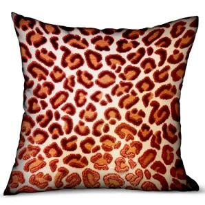 Plutus Emberglow Velvet Cheetah Red Animal Motif Luxury Throw Pillow